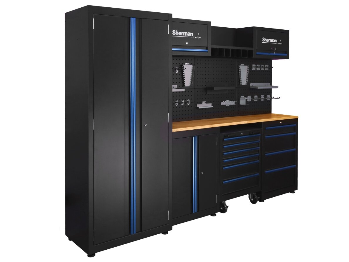 Sherman tool cabinet on casters with workbench, 14 elements 12 Sherman tool cabinet on casters with workbench, 14 elements 12