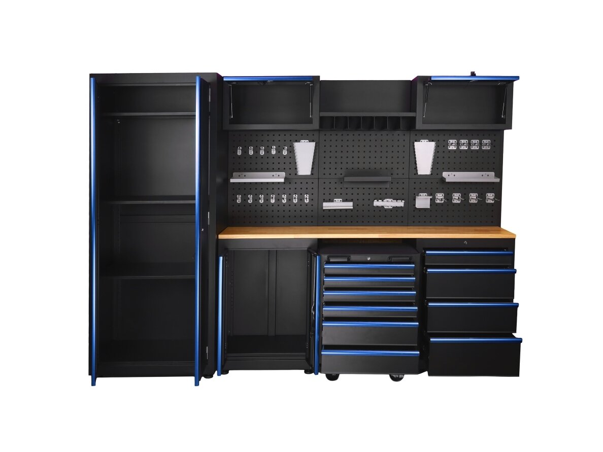 Sherman tool cabinet on casters with workbench, 14 elements 14 Sherman tool cabinet on casters with workbench, 14 elements 14