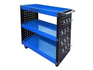 Sherman workshop trolley with side panels, 3 shelves