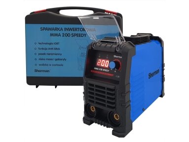 Sherman MMA200 Speedy electrode welding machine, 200A, 230V, includes suitcase Sherman MMA200 Speedy electrode welding machine, 200A, 230V, includes suitcase