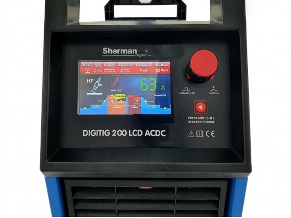 Sherman DIGITIG 200 LCD AC/DC suvirinimo aparatas, 200A, 230V 3