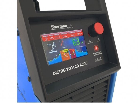Sherman DIGITIG 200 LCD AC/DC suvirinimo aparatas, 200A, 230V 4