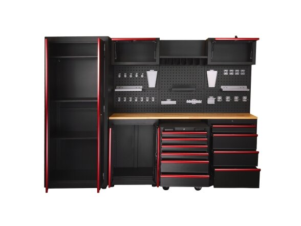 Sherman tool cabinet on casters with workbench, 14 elements 1