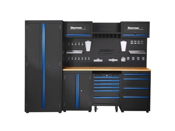 Sherman tool cabinet on casters with workbench, 14 elements 9 Sherman tool cabinet on casters with workbench, 14 elements 9