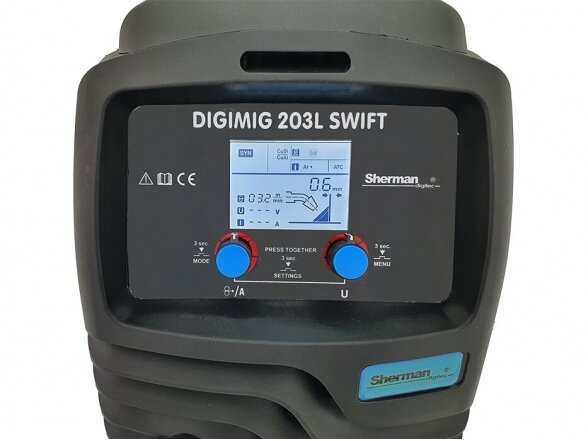 Sherman komplektas – DIGIMIG 203L SWIFT sinerginis suvirinimo aparatas, 200A, 230V 4 Sherman komplektas – DIGIMIG 203L SWIFT sinerginis suvirinimo aparatas, 200A, 230V 4