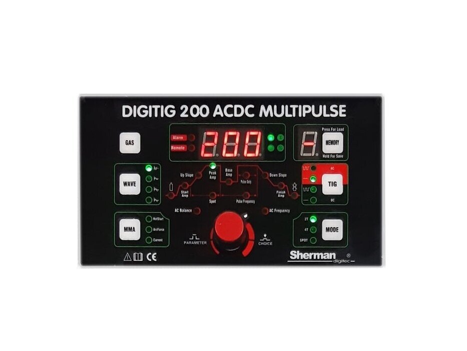 Sherman DIGITIG 200 AC/DC MULTIPULSE инверторный сварочный аппарат, 200A, 230V 5 Sherman DIGITIG 200 AC/DC MULTIPULSE инверторный сварочный аппарат, 200A, 230V 5