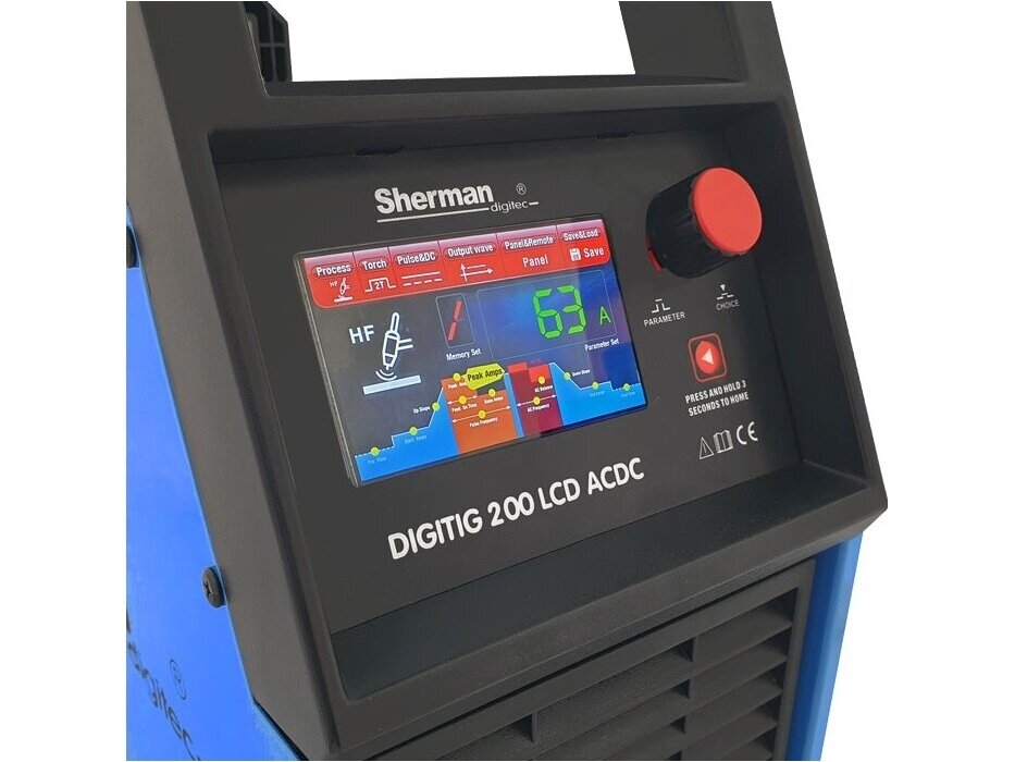 Sherman DIGITIG 200 LCD AC/DC Welding Machine, 200A, 230V 4