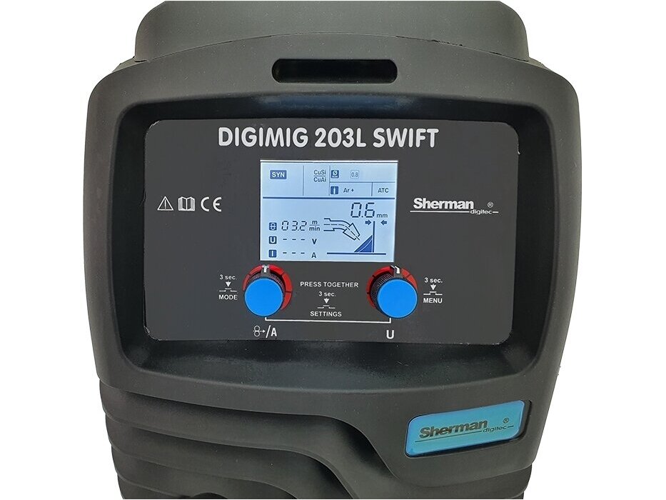 Sherman komplektas – DIGIMIG 203L SWIFT sinerginis suvirinimo aparatas, 200A, 230V 4 Sherman komplektas – DIGIMIG 203L SWIFT sinerginis suvirinimo aparatas, 200A, 230V 4