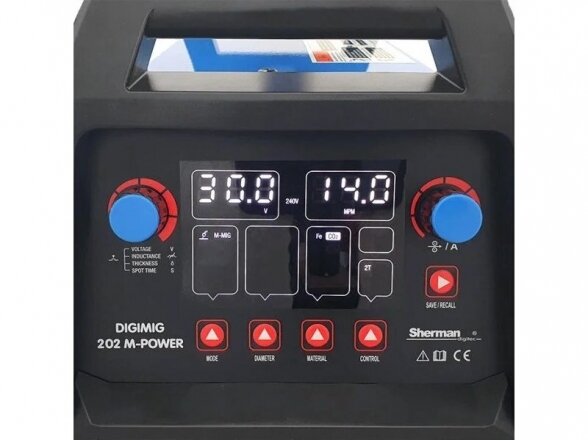 Synergic Inverter Welding Machine Sherman DIGIMIG 202 M-POWER, 200A, 230V 5 Synergic Inverter Welding Machine Sherman DIGIMIG 202 M-POWER, 200A, 230V 5