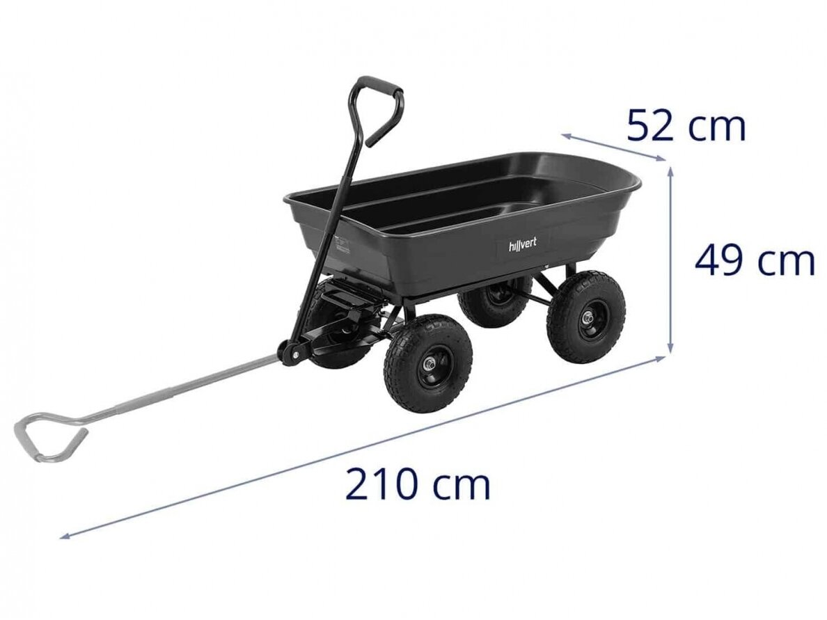 Sodo vežimėlis, pakreipiamas - 300 kg - 75 l, Hillvert HT-Q.BASS-300B 4 Sodo vežimėlis, pakreipiamas - 300 kg - 75 l, Hillvert HT-Q.BASS-300B 4