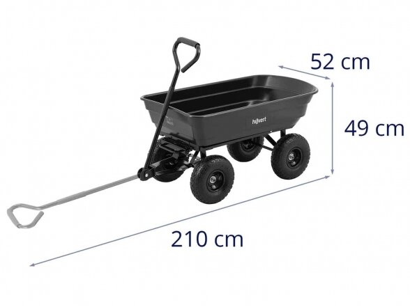 Sodo vežimėlis, pakreipiamas - 300 kg - 75 l, Hillvert HT-Q.BASS-300B 4 Sodo vežimėlis, pakreipiamas - 300 kg - 75 l, Hillvert HT-Q.BASS-300B 4