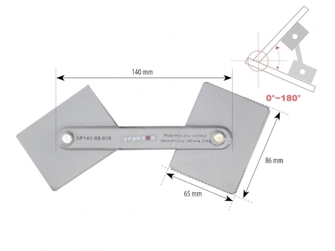 Spartus welding magnet - adjustable angle, 22kg load