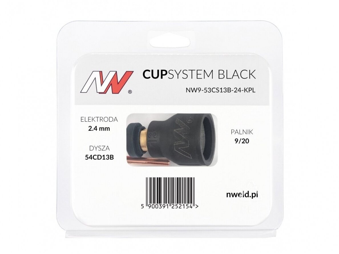 Spartus CupSystem Black TIG keramikos rinkinys 9/20 su lęšiu #13, elektrodui 2.4 3