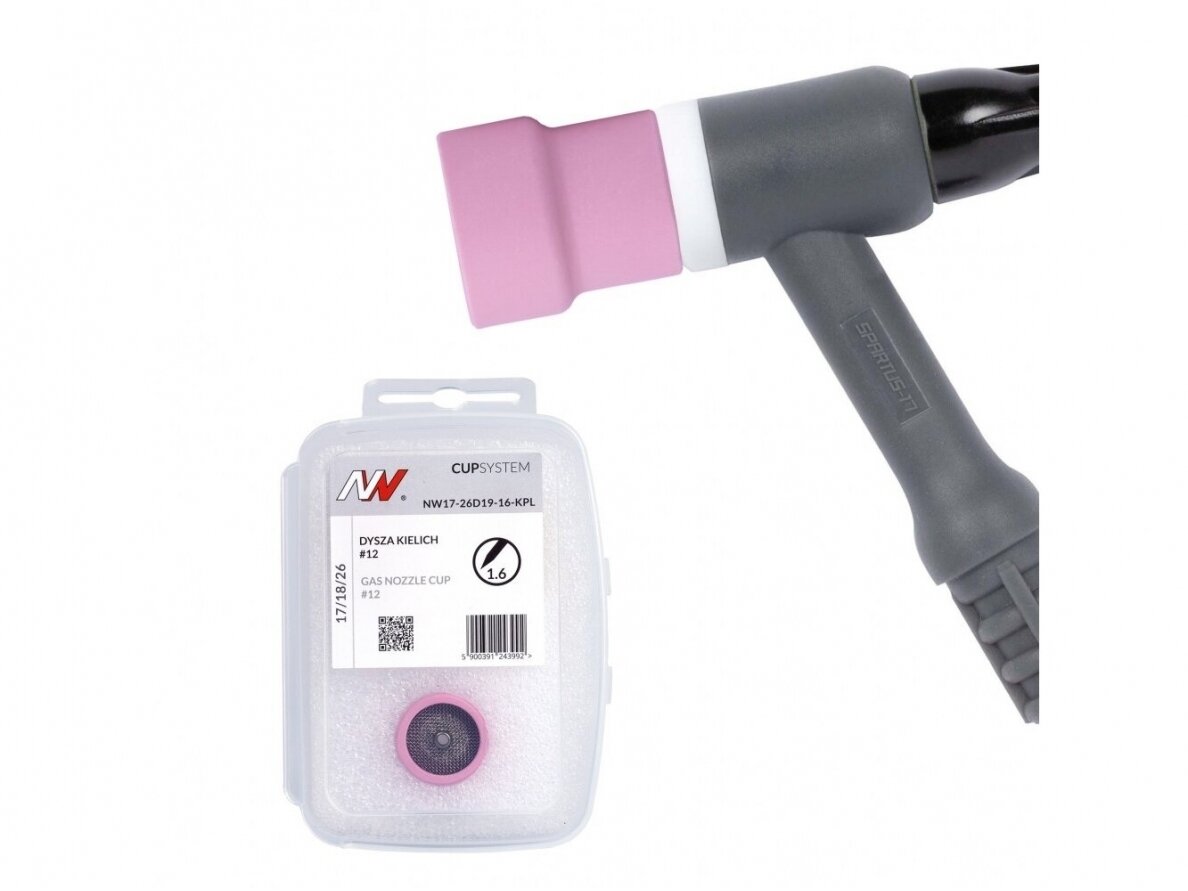 Spartus CupSystem TIG Ceramic Kit 17/18/26 with nozzle #12, electrodes 1.6 1 Spartus CupSystem TIG Ceramic Kit 17/18/26 with nozzle #12, electrodes 1.6 1