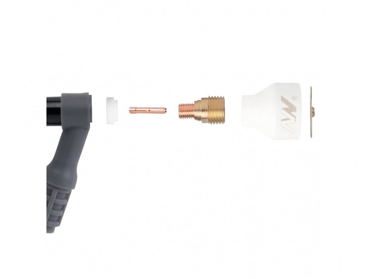 Spartus CupSystem TIG keramikos rinkinys 9/20 su lęšiu #20, elektrodui 2.4 Spartus CupSystem TIG keramikos rinkinys 9/20 su lęšiu #20, elektrodui 2.4