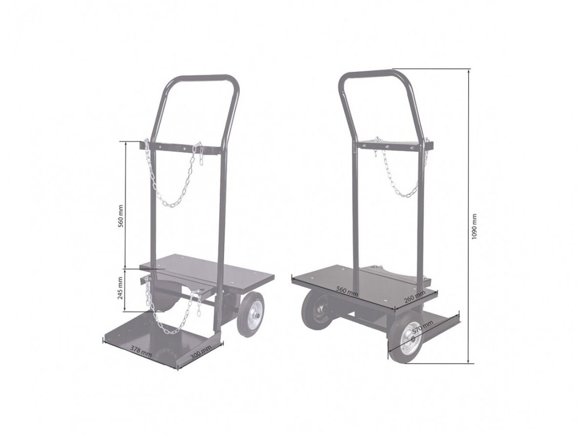 Spartus welding cart with 2 wheels (foldable), carrying capacity up to 115 kg 2