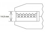 Specifinių kontaktų presavimo replės su lygiagrečiu lupų judėjimu, be matricų