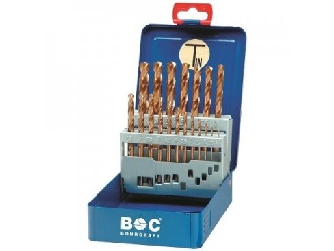 Spiral Drill Bit Set DIN 338 HSS-TiN BOHRCRAFT (19 pcs.)