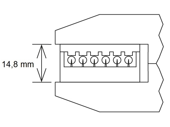 Specifinių kontaktų presavimo replės su lygiagrečiu lupų judėjimu, be matricų 1