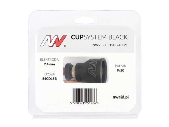 Spartus CupSystem Black TIG keramikos rinkinys 9/20 su lęšiu #15, elektrodui 2.4 3 Spartus CupSystem Black TIG keramikos rinkinys 9/20 su lęšiu #15, elektrodui 2.4 3