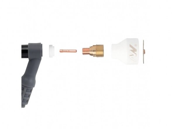 Spartus CupSystem TIG keramikos rinkinys 9/20 su lęšiu #20, elektrodui 2.4 Spartus CupSystem TIG keramikos rinkinys 9/20 su lęšiu #20, elektrodui 2.4