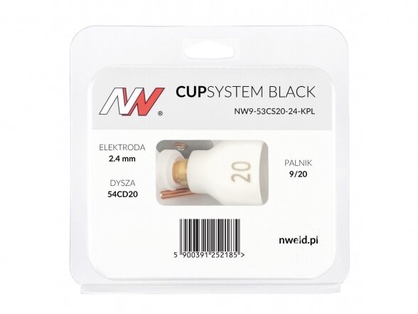 Spartus CupSystem TIG keramikos rinkinys 9/20 su lęšiu #20, elektrodui 2.4 4 Spartus CupSystem TIG keramikos rinkinys 9/20 su lęšiu #20, elektrodui 2.4 4