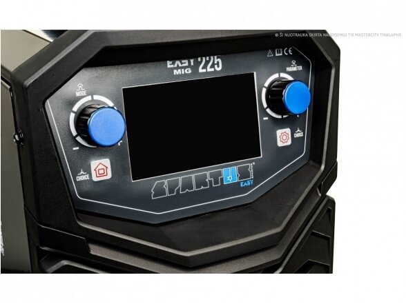 SPARTUS komplektas - EasyMIG 225 LCD suvirinimo pusautomatis, 220A, 230V 5