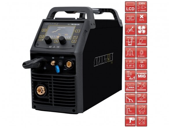 SPARTUS komplektas - Multi Pro 200 4in1 kombinuotas suvirinimo aparatas, 200A, 230V 1 SPARTUS komplektas - Multi Pro 200 4in1 kombinuotas suvirinimo aparatas, 200A, 230V 1