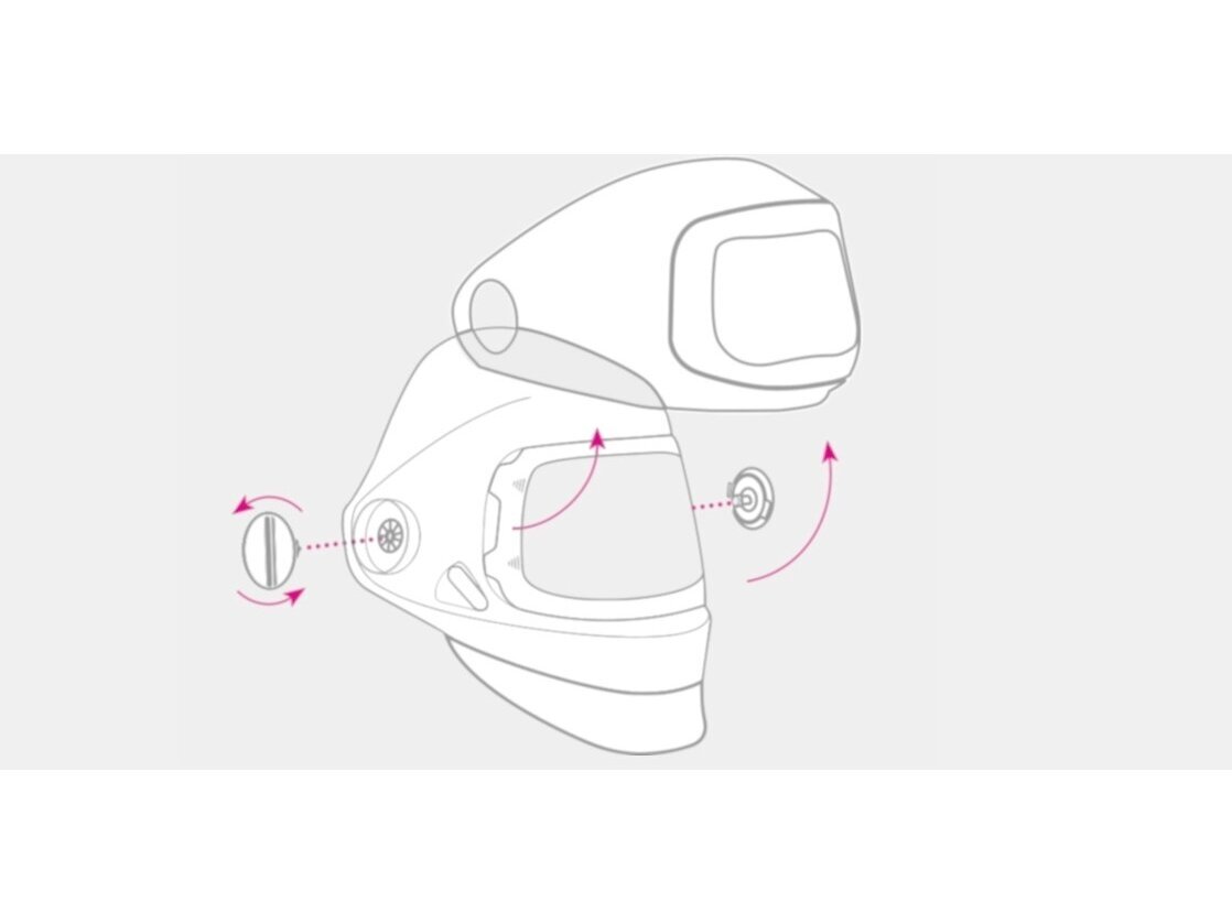 Suvirinimo skydelis 3M Speedglas G5-01 su G5-01VC filtru ir ADFLO sistema 5 Suvirinimo skydelis 3M Speedglas G5-01 su G5-01VC filtru ir ADFLO sistema 5