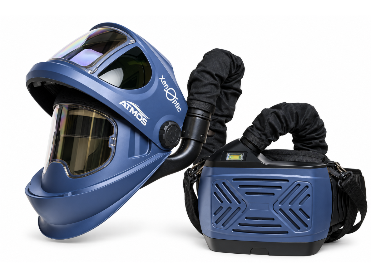 True Color XenOptic ATMOS welding helmet with ventilation (PAPR) and separate grinding shield 2