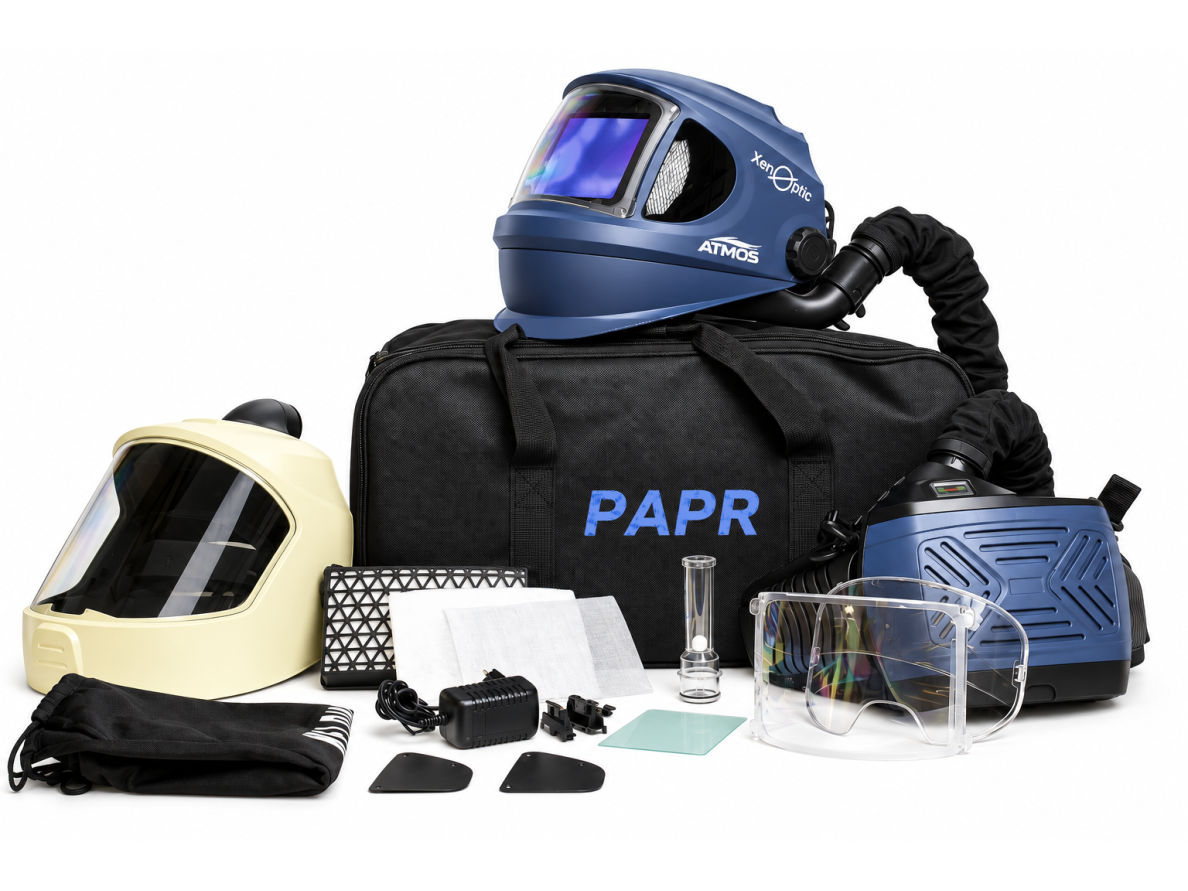 True Color XenOptic ATMOS welding helmet with ventilation (PAPR) and separate grinding shield 3