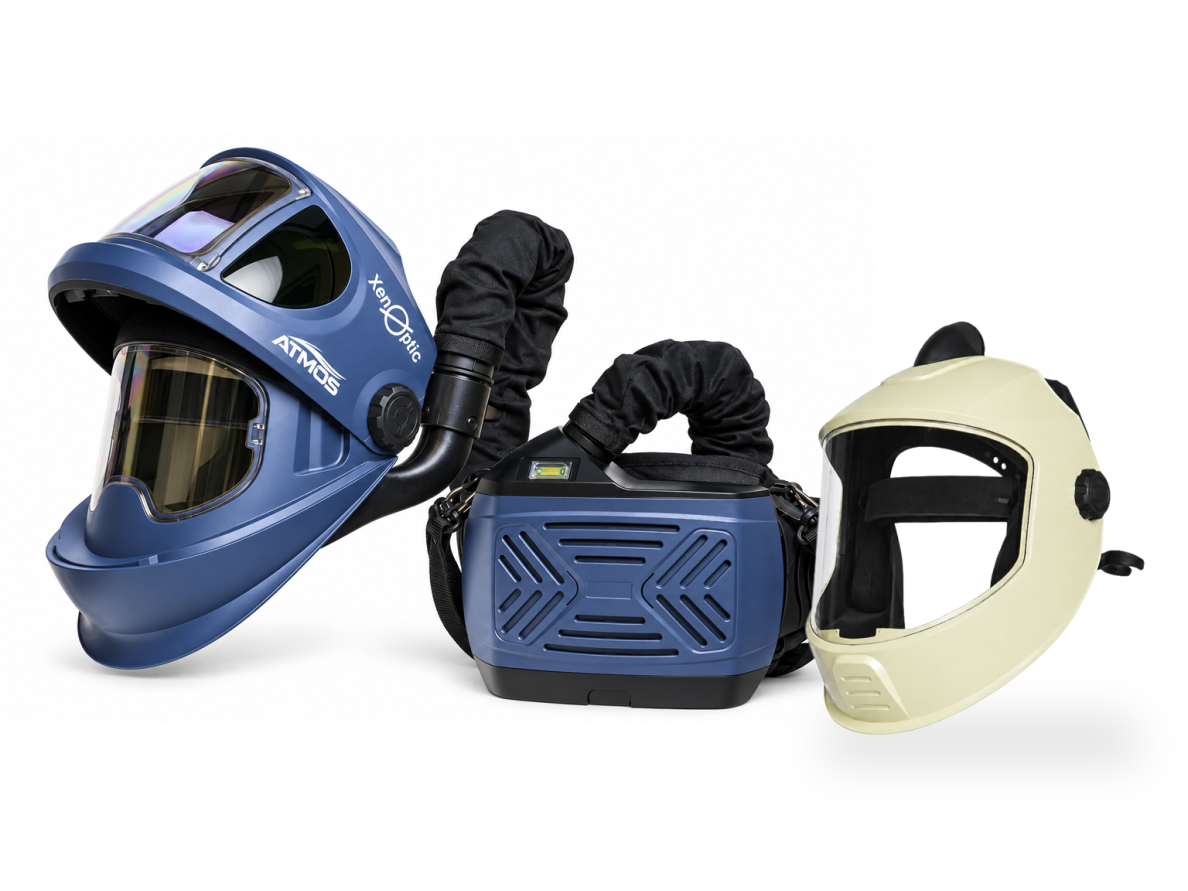True Color XenOptic ATMOS welding helmet with ventilation (PAPR) and separate grinding shield