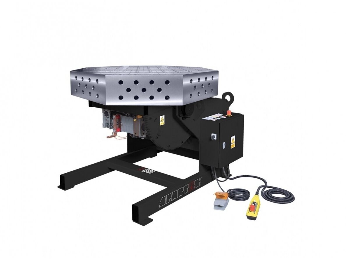 Suvirinimo stalas Spartus FERROS RP2000 3D, Ø28, 1200 x 1200 x 200, aštuonkampis, su pasukamu pozicionieriumi, apkrova 2000 kg 1