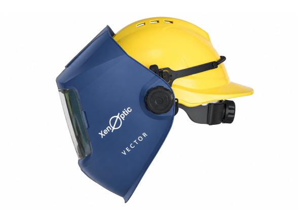 Suvirinimo kaukė su True Color XenOptic VECTOR, su plačiu matymo lauku ir Auto Shade technologija, komplektacija Ironworker su adapteriu statybiniam šalmui Suvirinimo kaukė su True Color XenOptic VECTOR, su plačiu matymo lauku ir Auto Shade technologija, komplektacija Ironworker su adapteriu statybiniam šalmui