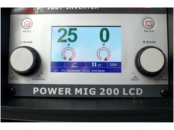 Полуавтоматический сварочный аппарат WTL POWER MIG200LCD, 200A, 230V 2