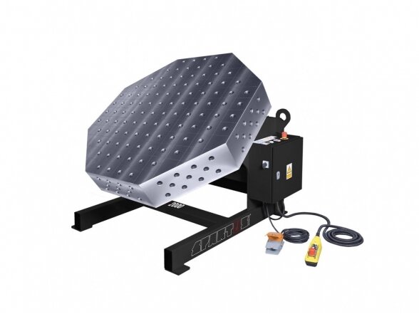 Suvirinimo stalas Spartus FERROS RP2000 3D, Ø28, 1200 x 1200 x 200, aštuonkampis, su pasukamu pozicionieriumi, apkrova 2000 kg
