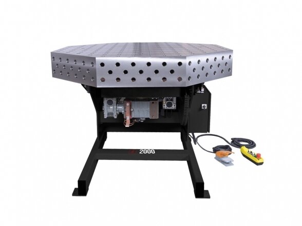 Suvirinimo stalas Spartus FERROS RP2000 3D, Ø28, 1400 x 1400 x 200 mm, aštuonkampis, su pasukamu pozicionieriumi, apkrova 2000 kg 2