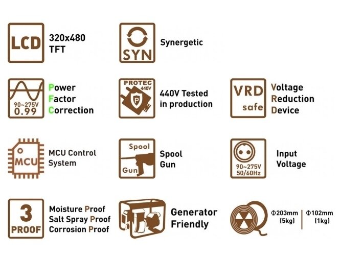 WTL MIG 200 LCD Synergic suvirinimo aparatas, 200A, 230V 6 WTL MIG 200 LCD Synergic suvirinimo aparatas, 200A, 230V 6