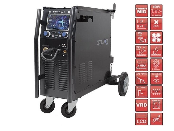 MIG/MAG inverter SPARTUS® EasyMIG 320LCD welder, 300A, 400V MIG/MAG inverter SPARTUS® EasyMIG 320LCD welder, 300A, 400V