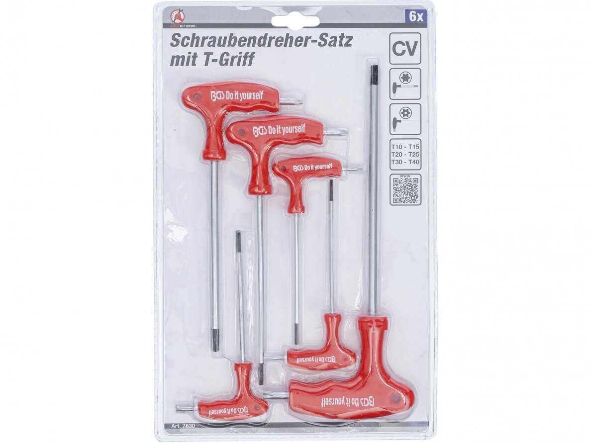 T-handle screwdriver set | T-Star with sockets (Torx) | T10-T40 | 6 pcs. 1 T-handle screwdriver set | T-Star with sockets (Torx) | T10-T40 | 6 pcs. 1