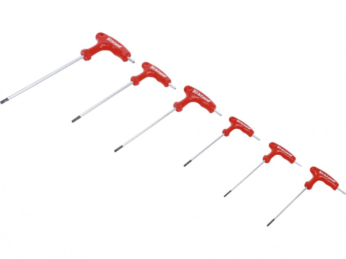 T-handle screwdriver set | T-Star with sockets (Torx) | T10-T40 | 6 pcs. T-handle screwdriver set | T-Star with sockets (Torx) | T10-T40 | 6 pcs.