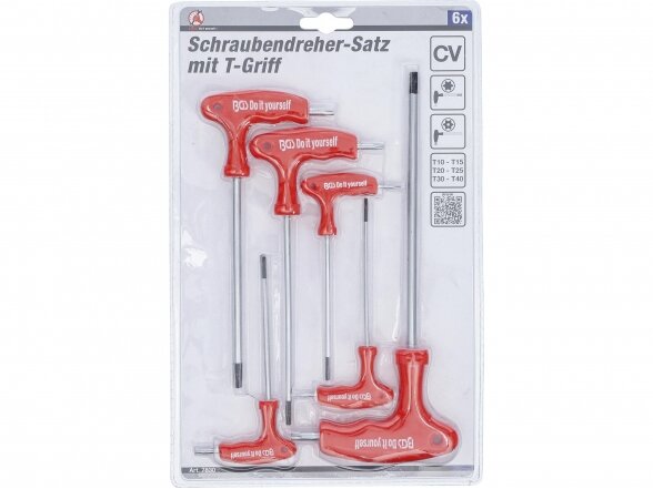 T-handle screwdriver set | T-Star with sockets (Torx) | T10-T40 | 6 pcs. 1 T-handle screwdriver set | T-Star with sockets (Torx) | T10-T40 | 6 pcs. 1