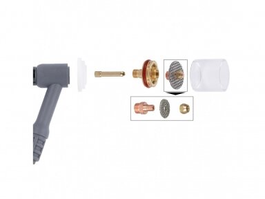 TIG Quartz Glass Nozzle Kit Spartus Quartzsystem 17/18/26, for 2.4mm electrodes TIG Quartz Glass Nozzle Kit Spartus Quartzsystem 17/18/26, for 2.4mm electrodes
