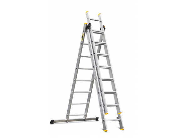 DRABEST 'PRO' 3-Section Multifunction Ladders 3x8 2