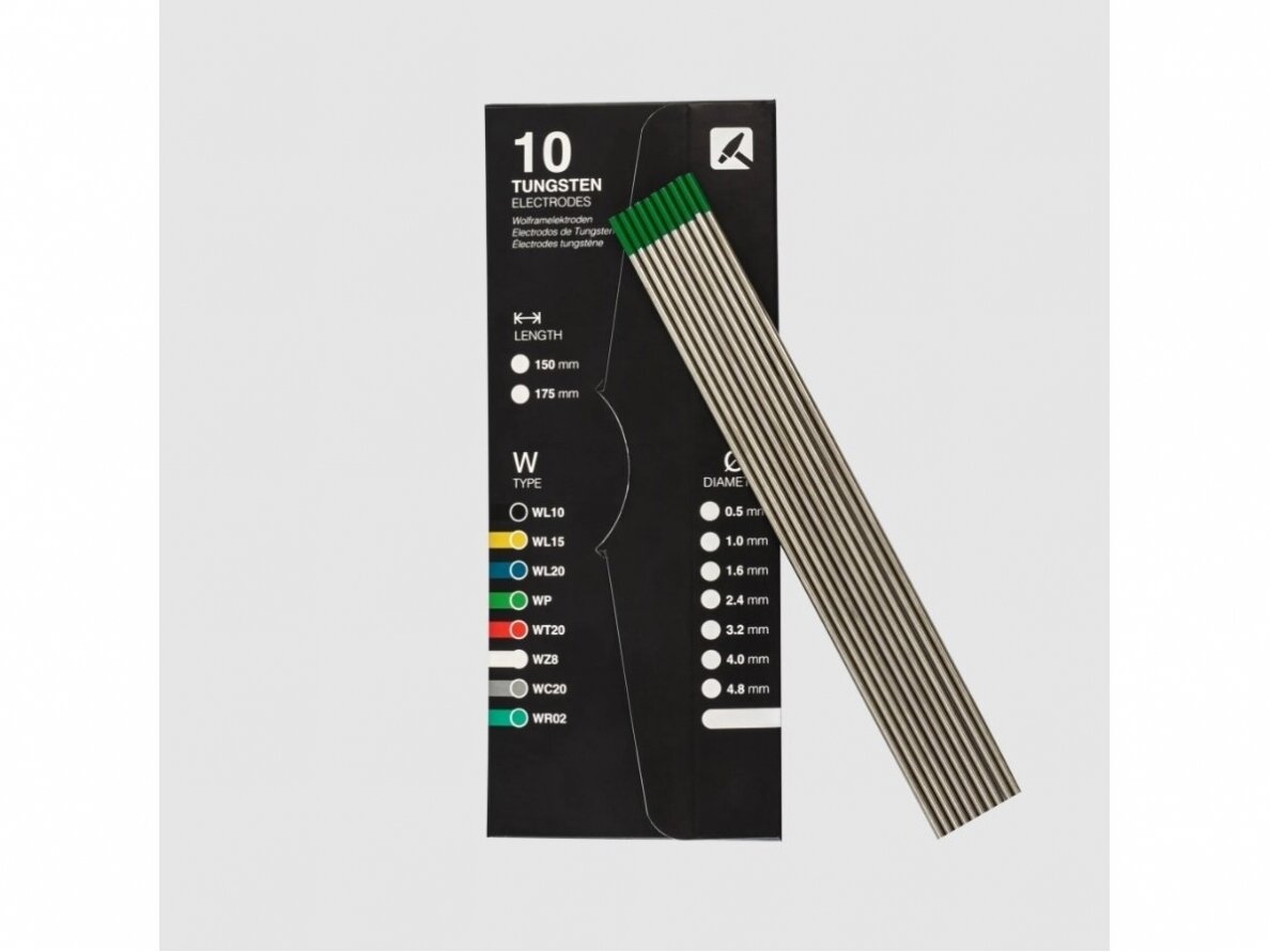 Tungsten electrode WP Green, length 175mm Tungsten electrode WP Green, length 175mm