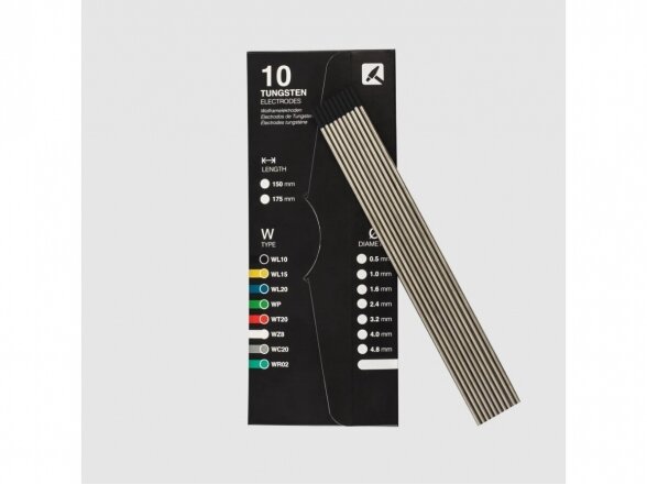 Tungsten electrode WL10 black, length 175mm Tungsten electrode WL10 black, length 175mm