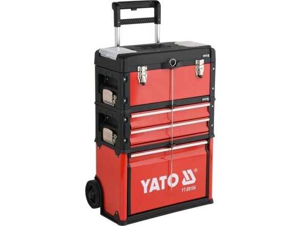 Yato 3-piece tool trolley with tools, 78 pieces Yato 3-piece tool trolley with tools, 78 pieces