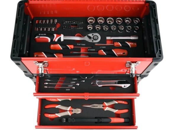 Yato 3-piece tool trolley with tools, 78 pieces 9