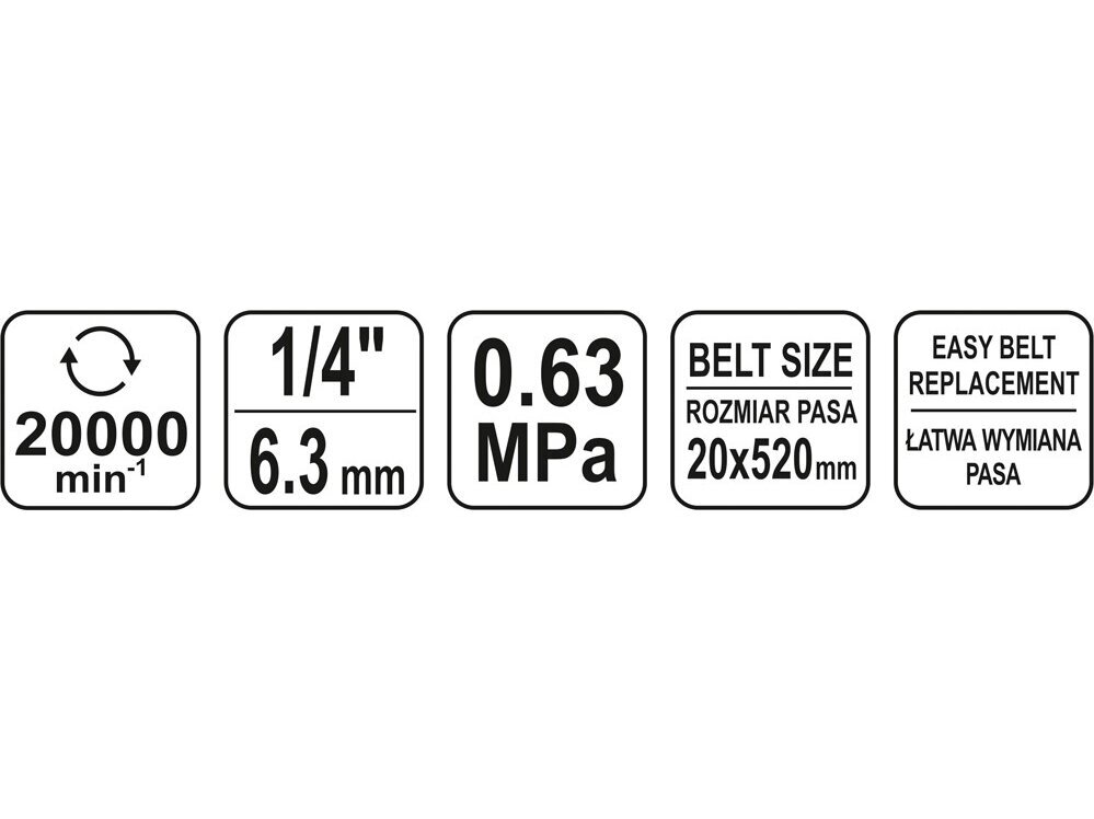 Yato pneumatinis juostinis šlifuoklis | 20 x 520 mm 3 Yato pneumatinis juostinis šlifuoklis | 20 x 520 mm 3